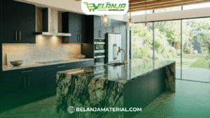 Dapur Modern Mewah dengan Kitchen Island Granit
