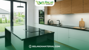 Dapur Modern Minimalis dengan Granit Hitam