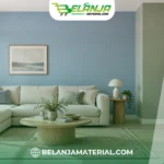 Cat Biru Pastel dan Beige